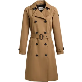 Trenchcoat KHUJO "Trenchcoat Rula2", Damen, Gr. L, gelb (mustard), Obermaterial: 65% Baumwolle CO. 35% Polyester PES.  Obermaterial: Futter: 95% Polyester PES. 5% Elasthan EL., Mäntel Trenchcoat
