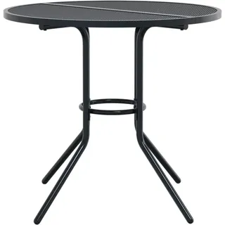 vidaXL Terrassentisch Rund Anthrazit Pulverbeschichteter Stahl - Grau