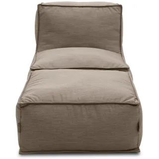 DOMO. collection Outdoor Sofa Wangerooge, Garten-Sessel und -Hocker wetterfest, Gartensofa, Gartenmöbel, Luftsack Garten, Gartenliege, 75 x 185 x 73 cm (BxTxH), braun