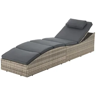 Juskys Lamia Sonnenliege klappbar 200 x 65 x 30 cm Grau