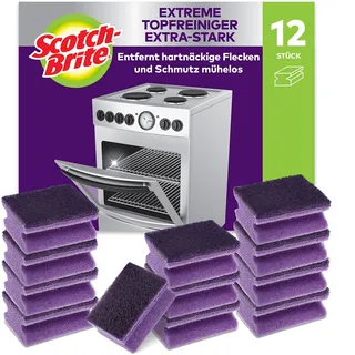 Scotch-Brite Extreme Topfreiniger extra-stark, 12 Stück pro Packung - entfernt hartnäckige Flecken und Schmutz mühelos, Lila