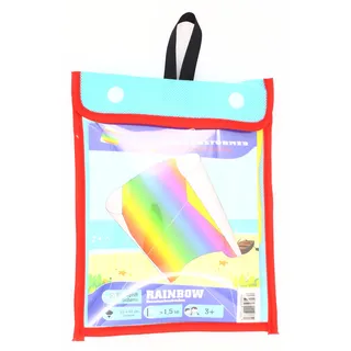 Wolkenstürmer® Einsteiger Drache Sled Regenbogen bunt ab 3 Jahren - Einsteiger Rainbow Drache für Kinder ab 3 Jahre - 1 Leiner Flugdrachen ohne Gestänge