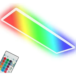 BRILONER SLIM LED Panel, Fernbedienung, Dimmbar, RGB bunte Lichtfarben, Neutralweißes Licht, weiß, 58 x 20 x 3 cm - Weiß