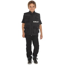 Bild von 00488 - Weste SWAT, für Kinder, Einheitsgröße, Jacke, Schutzweste, Polizei, SEK, Kostüm, Karneval, Mottoparty