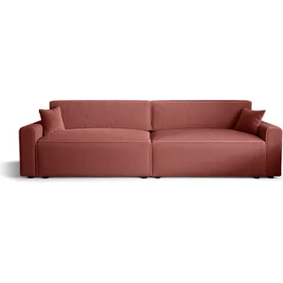 Schlafsofa Alvito 2X BIS, Farbe: Rosa. Material: Kord. A: B: 312 cm, H: 85 cm, L: 94 cm,, Sofa mit Bettkasten und Schlaffunktion, Bettsofa, Schlafcouch, Sofa bed, Schlafsofa.