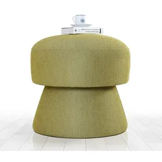 Atelier Del Sofa Stilvoller grüner Pouf, 45 cm hoch x 48 cm Durchmesser | 50% Baumwolle & 50% Leinen, 6 cm Dicker orthopädischer Schaumstoff von DNS | Ideal für Moderne Wohnräume
