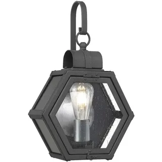 Elstead Lighting Außenwandleuchte Aluminium 41,8 cm inkl. E27 schwarz/transparent