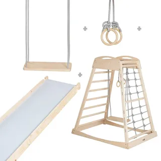 Roba Spielturm Montessori , Naturfarben , Holz , 83x127.5x110.5 cm , Spielzeug, Lernspiele