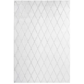 Kayoom Teppich , Grau, Weiß , Textil , Struktur , rechteckig , 80x150 cm , pflegeleicht , Teppiche und Böden, Teppiche, Moderne Teppiche