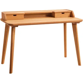 Hasena Schreibtisch , Eichefarben , Holz , Eiche , massiv , 2 Schublade(n) Schubladen , rechteckig , eckig, A-Form , 60x85x120 cm , Holzmöbel, Holztische, Schreibtische Holz, Schreibtische Holz