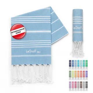 LeStoff Premium Hamamtuch 50 x 100 cm hellblau