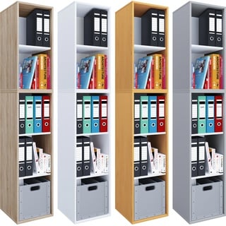 VCM Holz Büro Regal Bücher Ordner Aktenregal Lona l 5f