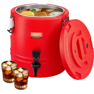 Vevor isolierter Getränkespender 11,4 L Thermo-Getränkespender für Heiß- und Kaltgetränke mit Zapfhahn, lebensmittelechter Kühlkrug mit Innenseite aus 304er-Edelstahl, für Tee Kaffee Restaurant