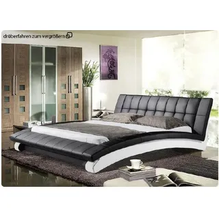 Wasserbett Bett Betten Komplett Lederbett Polsterbett mit Matratze Neu MICHA - Weiß