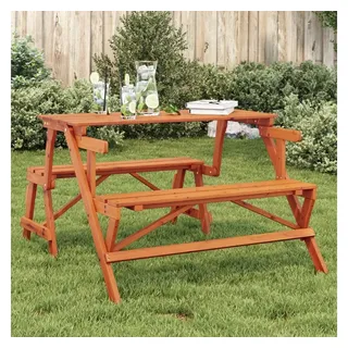 vidaXL Picknicktisch mit Bänken 2-in-1 Massivholz Tanne