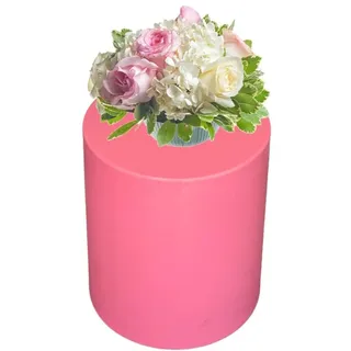 Kloris Runde Säule Sweet Table Höhe 40 cm Durchmesser 35 cm Farbe Rosa Made in Italy