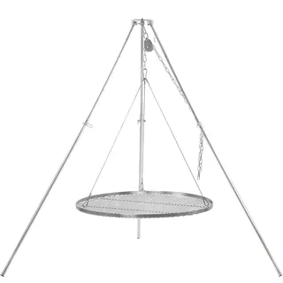 BBQ-Toro Dreibein Schwenkgrill mit Ø 80 cm Grillrost | Edelstahl | Höhenverstellbar 119-184 cm | Dreibein für Feuerschale, Schwenkgrill ohne Feuerschale, Garten Grill | Schwenker Grill