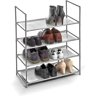 Domopak Living SCHUHREGAL 4 Regale 58,5X28,5X70 Kunststoff+Metall+TNT, Gray, 28,5 x 70 cm