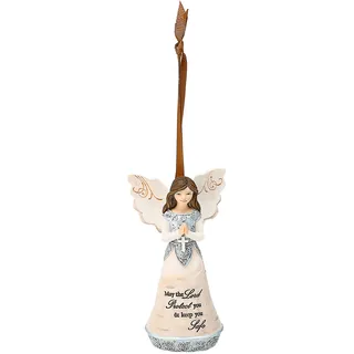 Pavilion Gift Company Angel Figurine Engel, Harz, Weiss/opulenter Garten, 61/2 inches