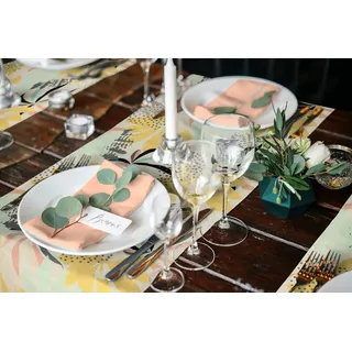 Adam Platzset "Tischset Jungle" Made in Germany, für 6 Personen, gelb,petrol