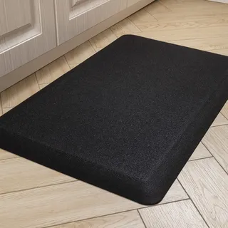 Carvapet rutschfest Küchenteppich Anti Ermüdungsmatte 20MM Dicke Küchenläufer Schaum-Stehmatten PVC Wasserdicht Laufteppich Küchenmatte Bodenmatte(Schwarz,44x70cm)