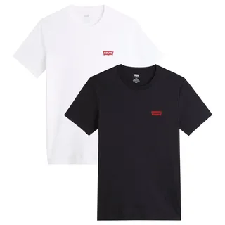 Levi's T-Shirt mit Label-Print im 2er-Pack, Black, L