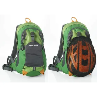 Fischer Rucksack mit Helmnetz, Trinkblasenöffnung, Regencover, ergonomisches Tragesystem, Hüftgurt, Brustgurt