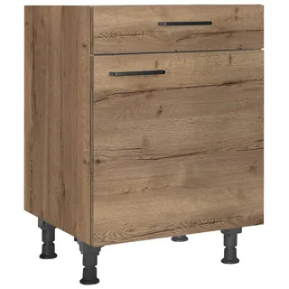 Nobilia Unterschrank Schubkastenunterschrank Eiche dunkel 60 x 87 x 56 cm Dunkel
