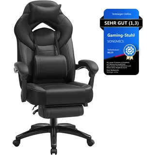 Songmics Gaming-Stuhl Ergonomisches Design Schwarz