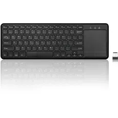 Perixx PERIBOARD-716 Wireless Keyboard with Touchpad, Support Multiple Devices Connection with TV, Tablet and Smartphone, X Type Scissor Keys, Black, US QWERTY Layout