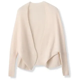 ZHOUXYFDC Strick Ponchos Capes Übergroßer Woll-Strickschal-Poncho im Old-Money-Stil for Damen, dick, lässig, weich, warm, Cappa, gemütliche Winter-Strickjacken(Lt Beige)