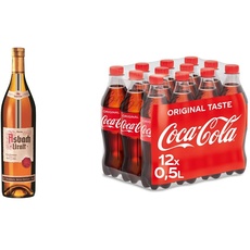 Asbach Uralt Weinbrand - Limitierte Retro Edition (1 x 0.7 l) + Coca-Cola Classic, Pure Erfrischung mit unverwechselbarem Coke Geschmack in stylischem Kultdesign, EINWEG Flasche (12 x 500 ml)