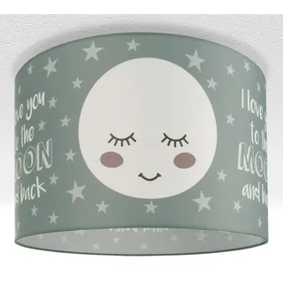 Paco Home Deckenleuchte "Aleyna 103", E27, Kinderlampe Deckenlampe Kinderzimmer Lampe Mond-Motiv, E27, grau