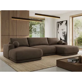MKS Meble Ecksofa RINA U Polyester 3-Sitzer Braun