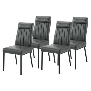HELA Tische 4-Fußstuhl CATANIA Polyester schwarz 4er Set