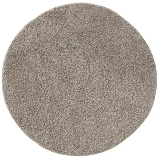 benuta Hochflorteppich Soho Hellgrau ø 160 cm rund , Kunststoff , Rund , 160x160 cm , pflegeleicht , Teppiche und Böden, Teppiche, Hochflorteppiche & Shaggys