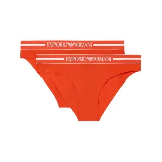 Emporio Armani für Damen. EW000403_AF19023 2er Set korallenfarbener Day-Slips (XL), Heimtextilien, Baumwolle