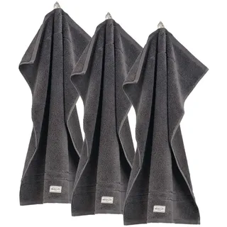 GANT Gästetuch Premium Towel 30 x 50 cm dunkelgrau 3 St.