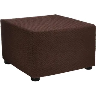 QUARKZMAN 1 Stück Ottomane Schonbezug Hockerbezug, für Länge 57-70cm Hocker Hussen für Fußhocker, Stretch Bezug Waschbar Ottomane Abdeckung Überzug Hocker Protector - Dunkelbraun