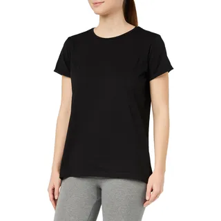 JEEP O102928-B000 J Damen T-Shirt Oversize Vertikaler Seitenaufdruck - Ärmel hochgekrempelt J23W Black M