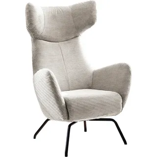 KAWOLA Sessel LOTTE Ohrensessel Cord cremeweiß - Weiß