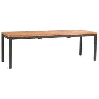 Bank Salerno - ohne Rückenlehne, 140 cm, Aluminium, Premium Teak