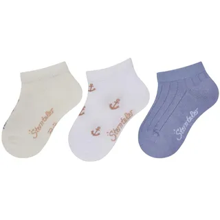 Sterntaler Sneaker Socken 3er Pack Hippo – Unisex Baby- und Kindersocken mit Hippo- und Anker-Motiv, Rippenstruktur, Baumwoll-Mix, Lichtgrau, Größe 30