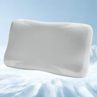 Unyqoos® Ergonomisches Gel-Memory-Kopfkissen – kühlende Gel‐Schicht, belüftet & atmungsaktiver, abnehmbarer Bezug, Nackenentlastung für Seiten- und Rückenschläfer - Weiß