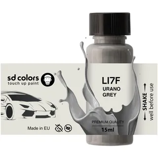 SD COLORS Urano Grey LI7F I7F 5K Neuer Ausbesserungslack, 15 ML, Reparaturpinsel, Farbcode LI7F I7F 5K Uranograu