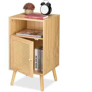 Relaxdays Nachtschrank 40 x 39 x 72 cm Hellbraun