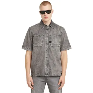 G-star Slanted Double Pocket Regular Kurzarmhemd - Sun Faded Graphite Grey - L
