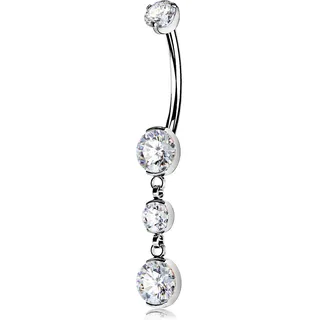 OUFER Body Piercing Internally Titanium Bauchnabelpiercing 16mm Belly Button Bars 14G Navel Bars Extra Long Navel Piercing Jewellery Dangle Belly Button Ring Belly Piercing
