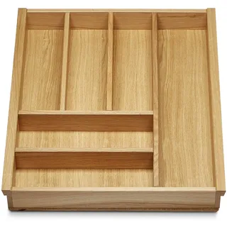 Orga-Box III EICHE Besteckeinsatz 473 x 397 mm mit 6 Fächer | für 50er Schublade für Nobilia 08.2012 - 12.2024 Holz-Besteckkasten