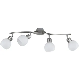 Trio Leuchten LED-Balken in Nickel inklusiv 4x E14, 4 Watt LED, Breite maximal 60 cm, Glas opal matt weiß 824810407